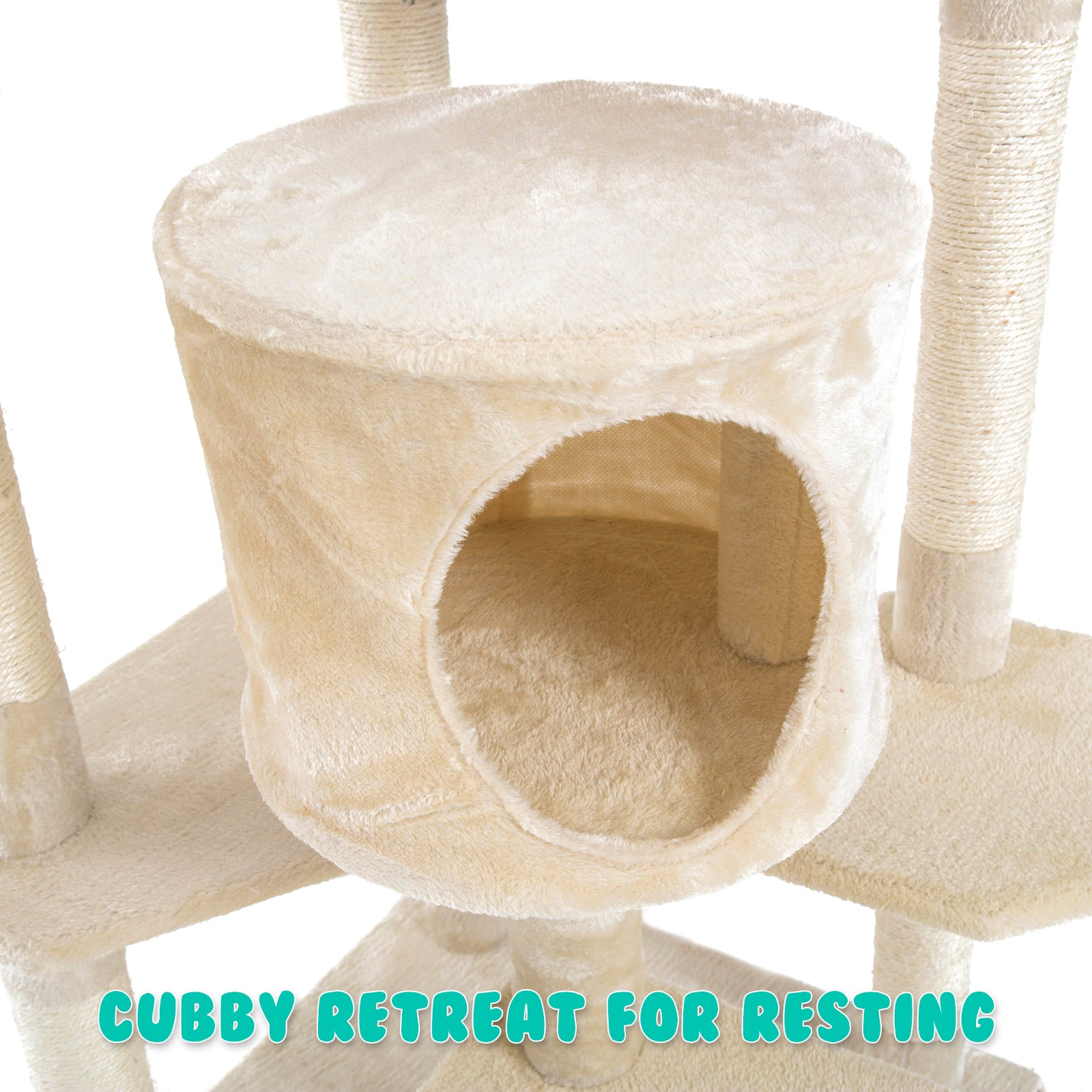 Cat Tree Multi Level Scratcher PARALA 201cm BEIGE Pet Care > Cat Supplies > Cat Scratchers Paw Mate