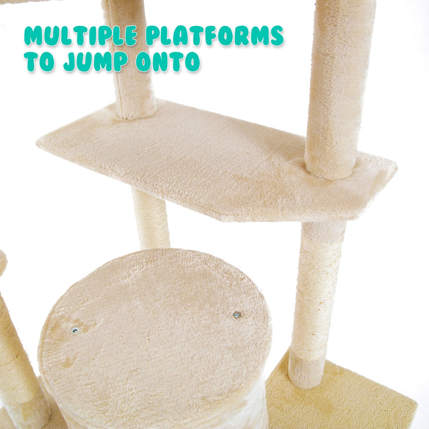 Cat Tree Multi Level Scratcher PARALA 201cm BEIGE Pet Care > Cat Supplies > Cat Scratchers Paw Mate