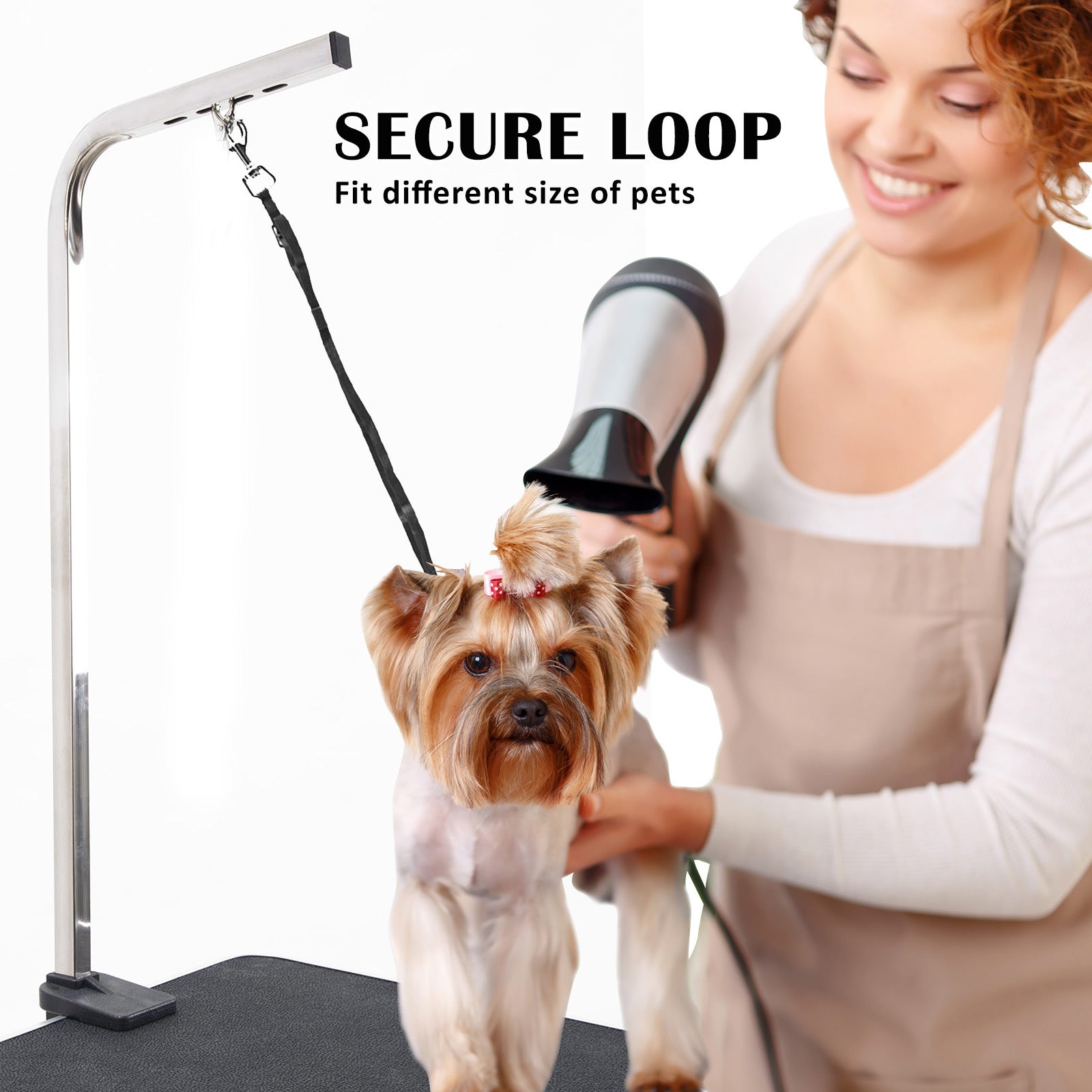 Paw Mat Pet Grooming Salon Table 78cm Adjustable Foldable Mobile for Commercial BLACK Pet Care > Dog Supplies > Dog Grooming Supplies Woofy and Whiskers