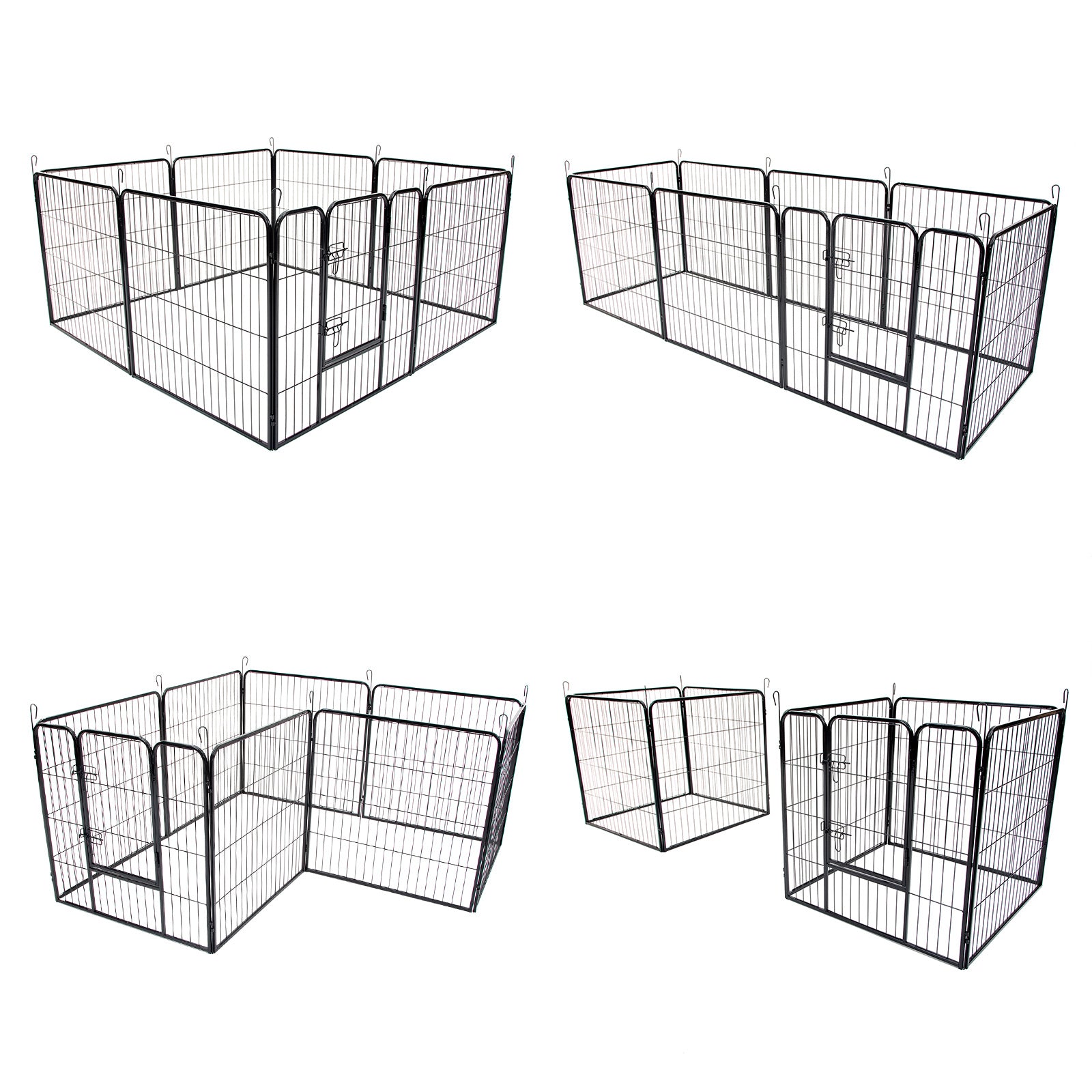 Pet Playpen Heavy Duty Foldable Dog Cage 8 Panel 32in with Cover Pet Care > Dog Supplies > Dog Playpens & Gates Woofy and Whiskers