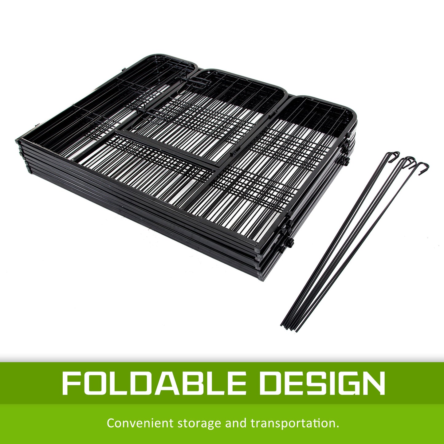 Pet Playpen Heavy Duty Foldable Dog Cage 8 Panel 32in with Cover Pet Care > Dog Supplies > Dog Playpens & Gates Woofy and Whiskers