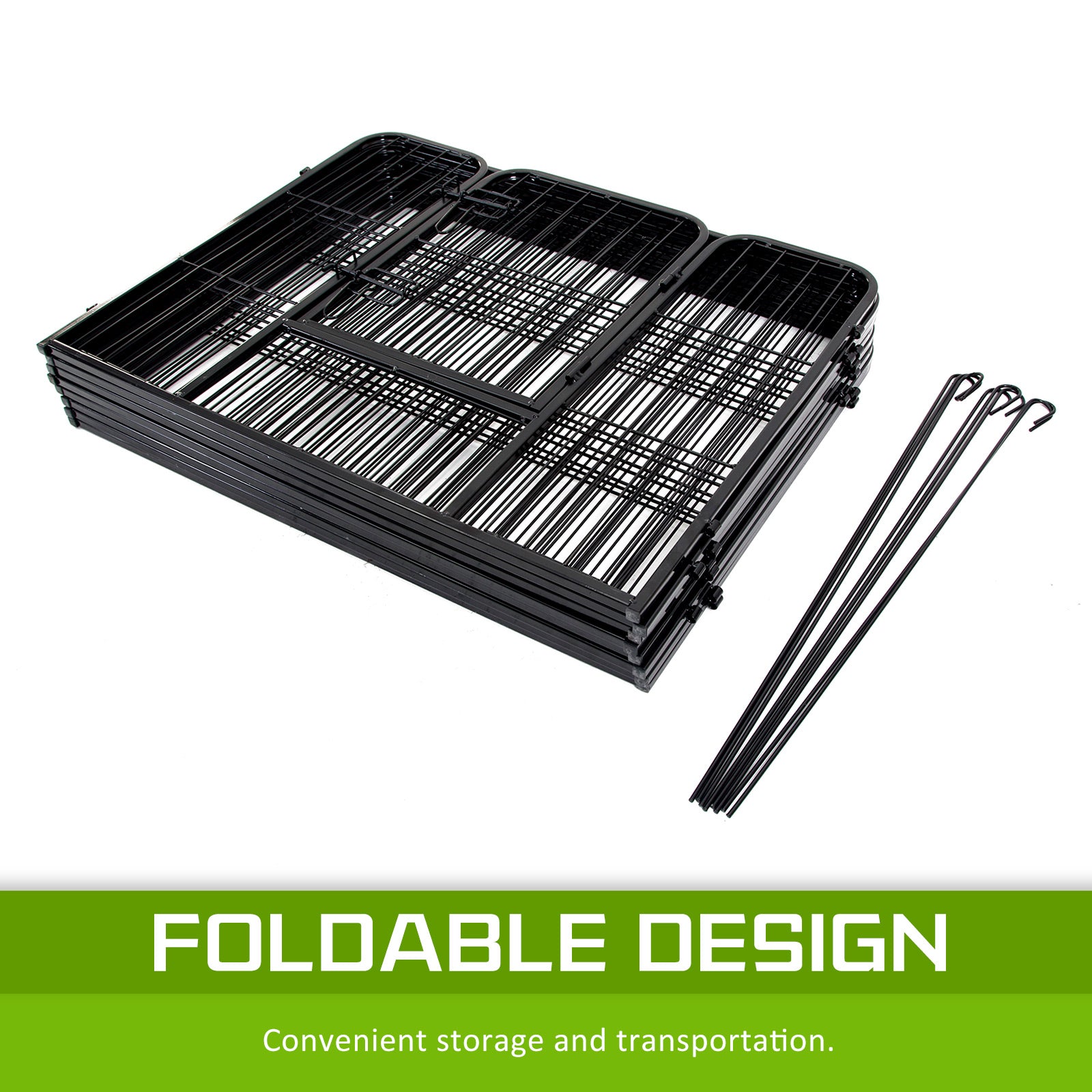 Pet Playpen Heavy Duty Foldable Dog Cage 8 Panel 32in with Cover Pet Care > Dog Supplies > Dog Playpens & Gates Woofy and Whiskers