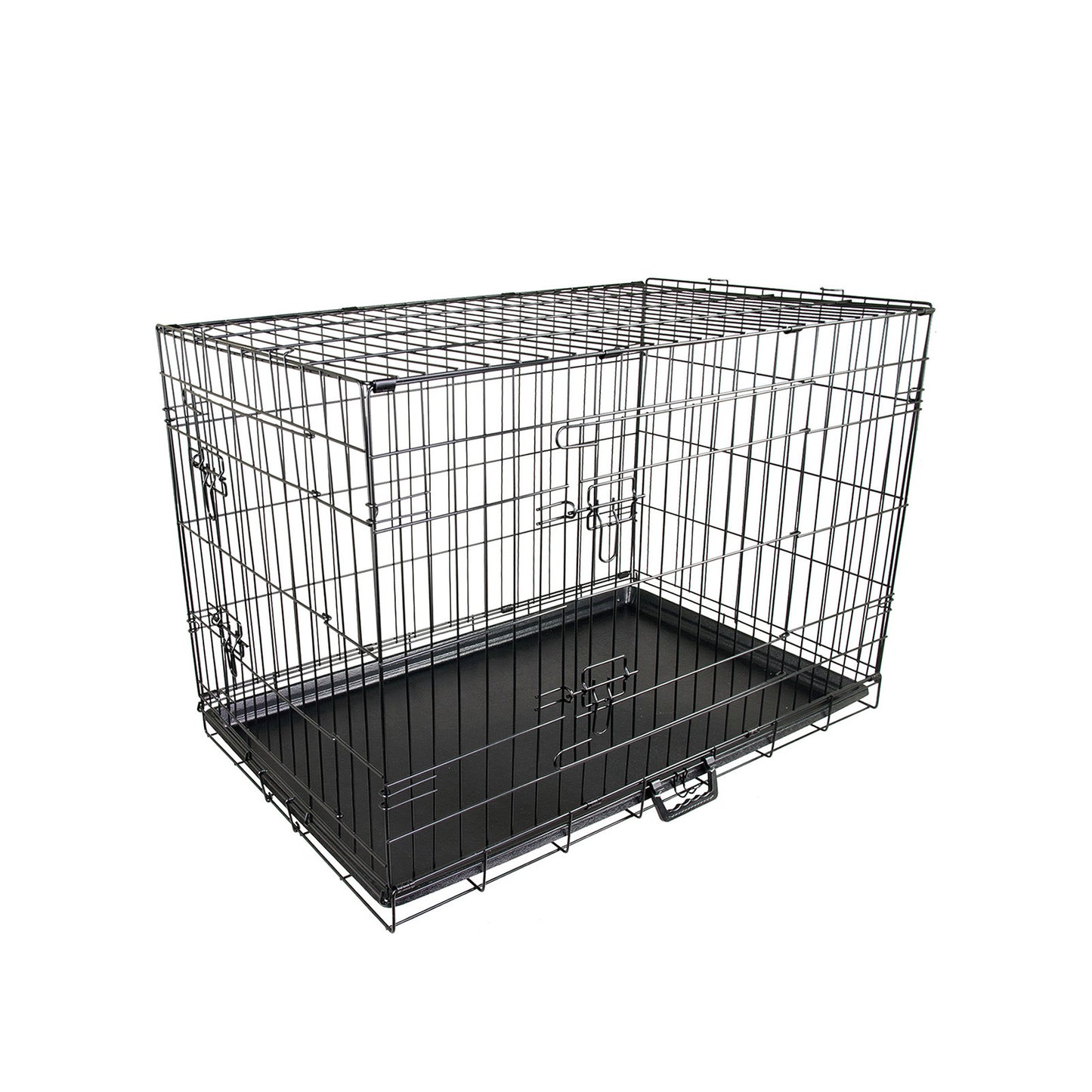 Wire Dog Cage Foldable Crate Kennel 24in with Tray Pet Care > Dog Supplies > Dog Playpens & Gates Woofy and Whiskers