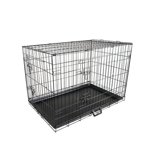 Wire Dog Cage Foldable Crate Kennel 24in with Tray Pet Care > Dog Supplies > Dog Playpens & Gates Woofy and Whiskers