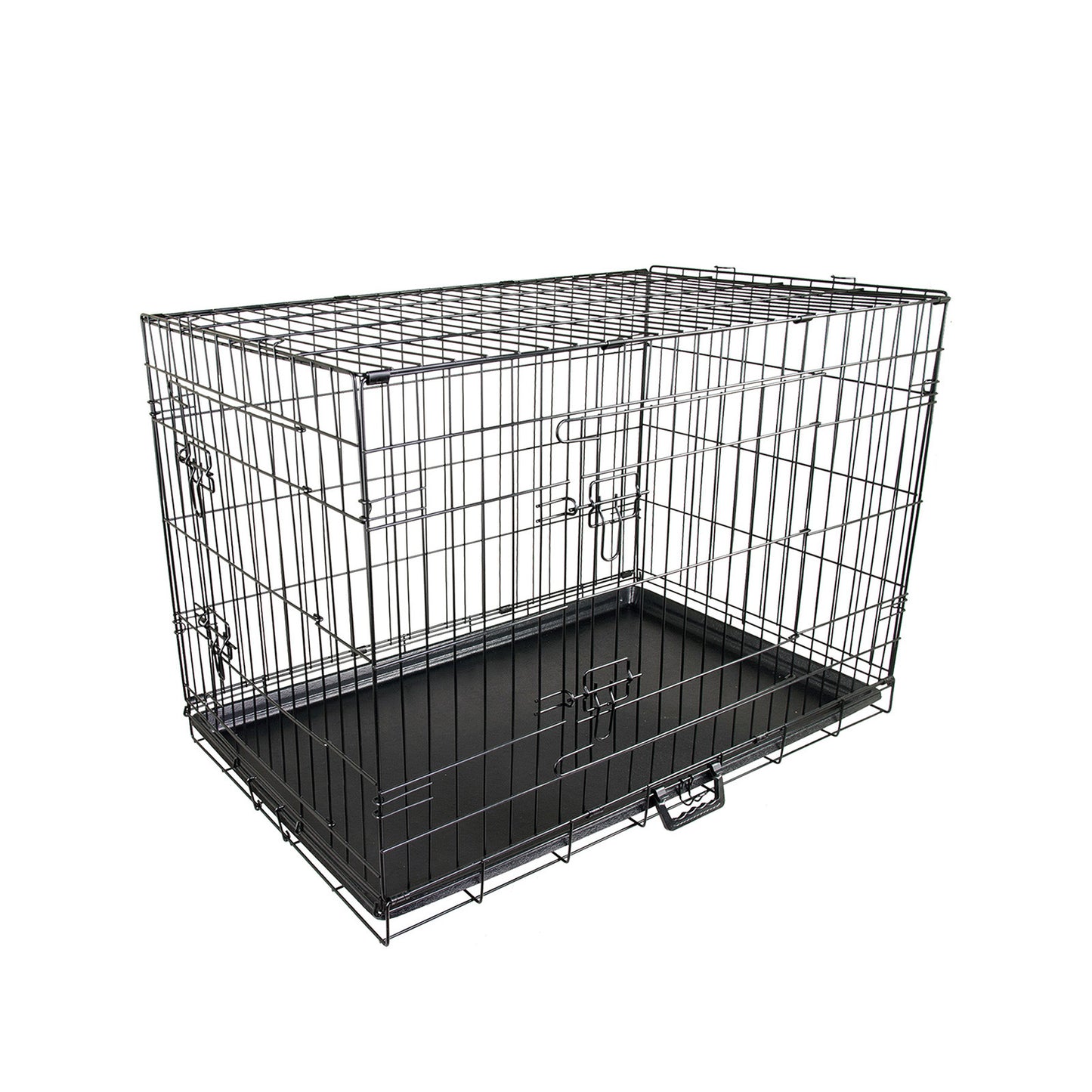 Wire Dog Cage Foldable Crate Kennel 30in with Tray Pet Care > Dog Supplies > Dog Playpens & Gates Woofy and Whiskers