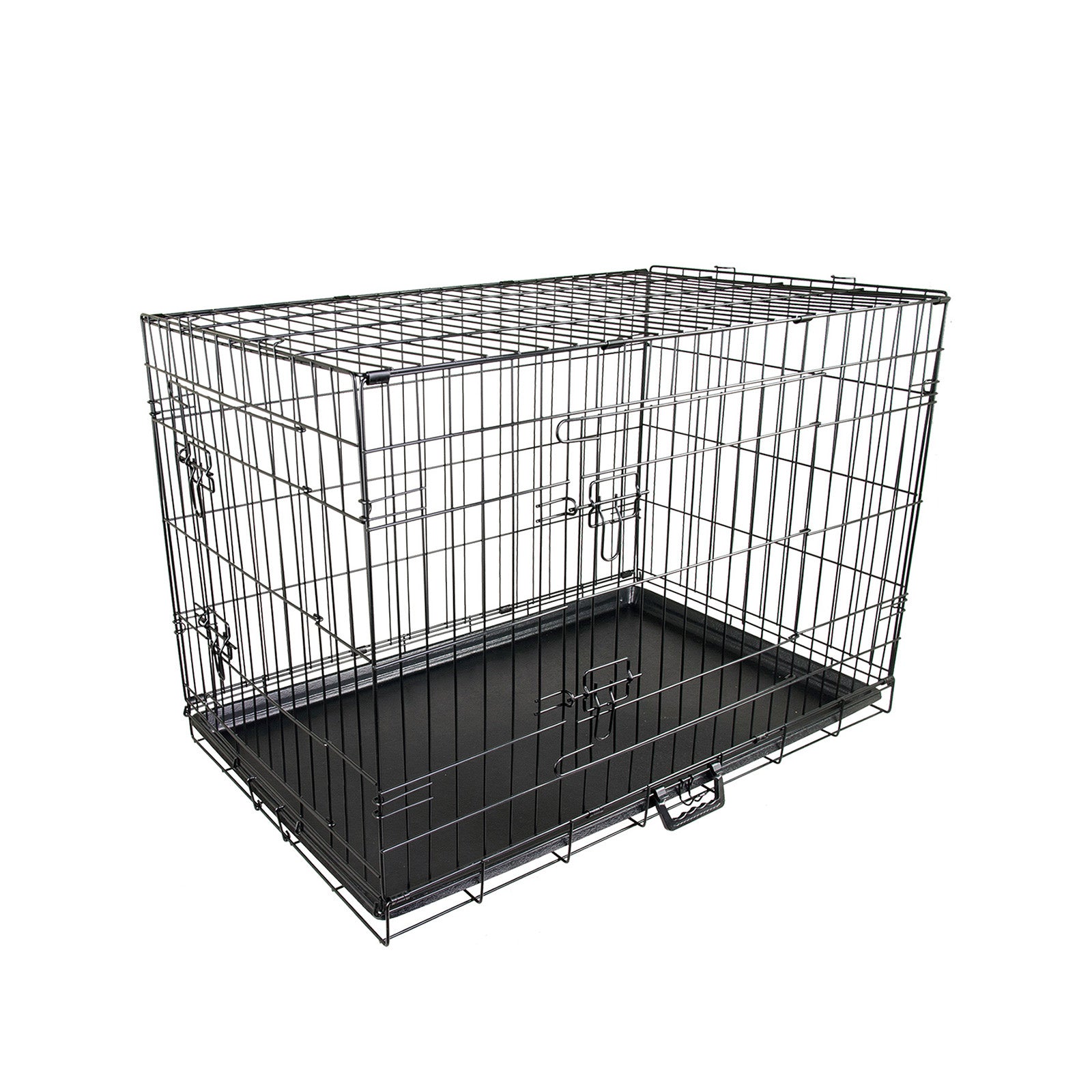 Wire Dog Cage Foldable Crate Kennel 30in with Tray Pet Care > Dog Supplies > Dog Playpens & Gates Woofy and Whiskers