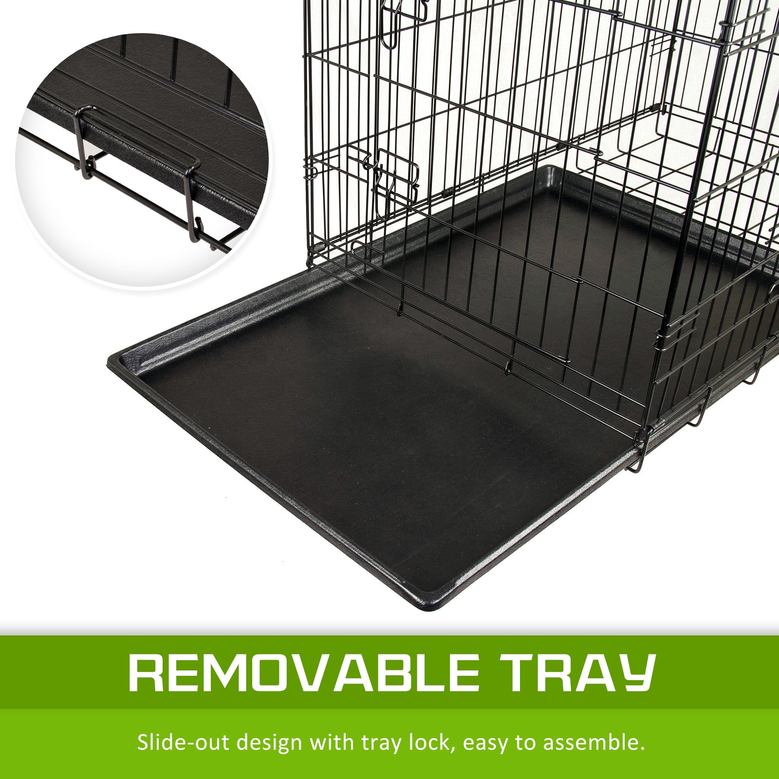 Wire Dog Cage Foldable Crate Kennel 30in with Tray Pet Care > Dog Supplies > Dog Playpens & Gates Woofy and Whiskers