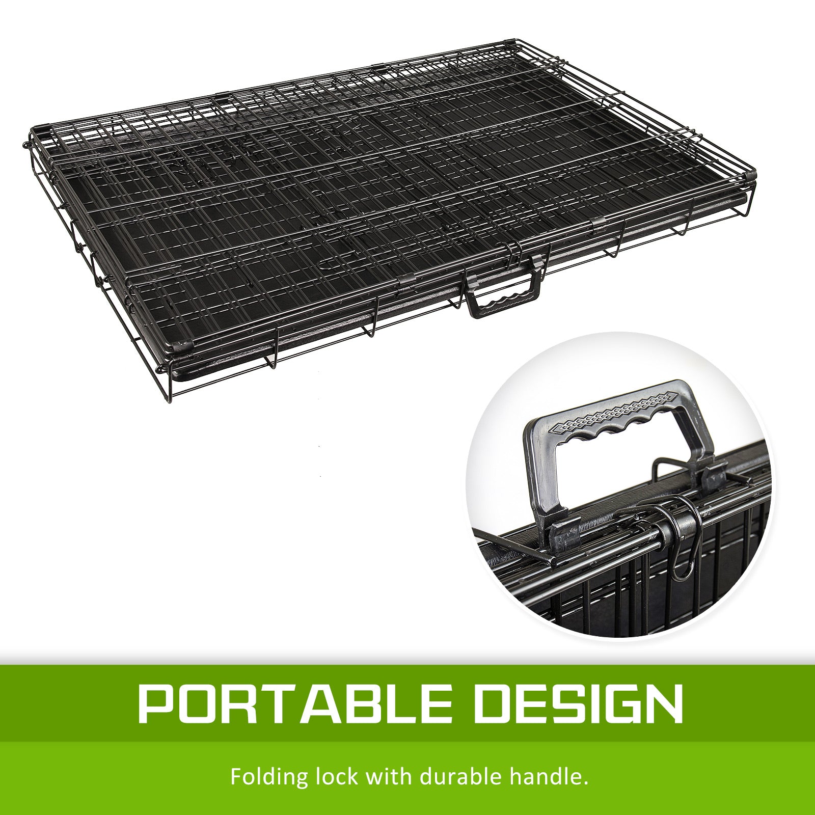 Wire Dog Cage Foldable Crate Kennel 30in with Tray Pet Care > Dog Supplies > Dog Playpens & Gates Woofy and Whiskers