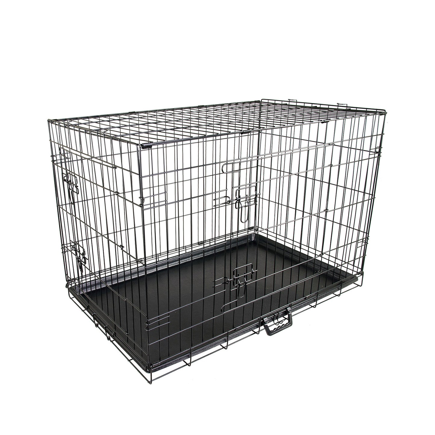 Wire Dog Cage Foldable Crate Kennel 42in with Tray Pet Care > Dog Supplies > Dog Playpens & Gates Woofy and Whiskers