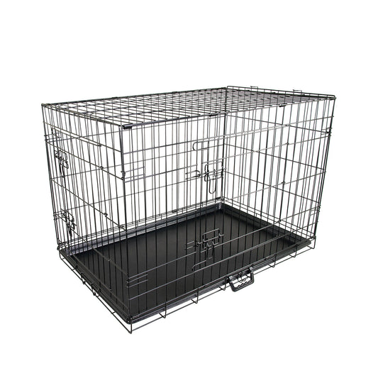 Wire Dog Cage Foldable Crate Kennel 42in with Tray Pet Care > Dog Supplies > Dog Playpens & Gates Woofy and Whiskers