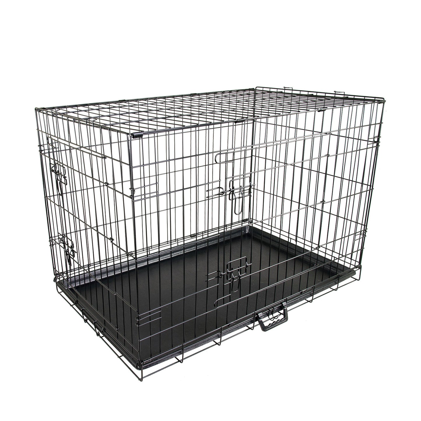 Wire Dog Cage Foldable Crate Kennel 48in with Tray Pet Care > Dog Supplies > Dog Playpens & Gates Woofy and Whiskers