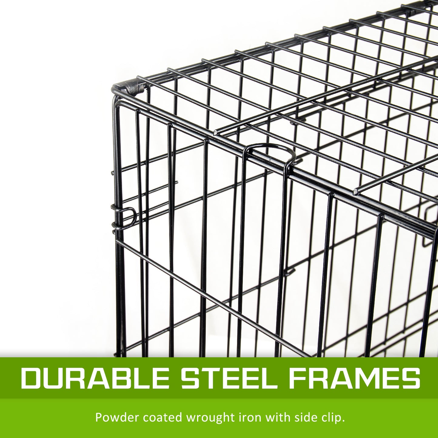 Wire Dog Cage Foldable Crate Kennel 48in with Tray Pet Care > Dog Supplies > Dog Playpens & Gates Woofy and Whiskers