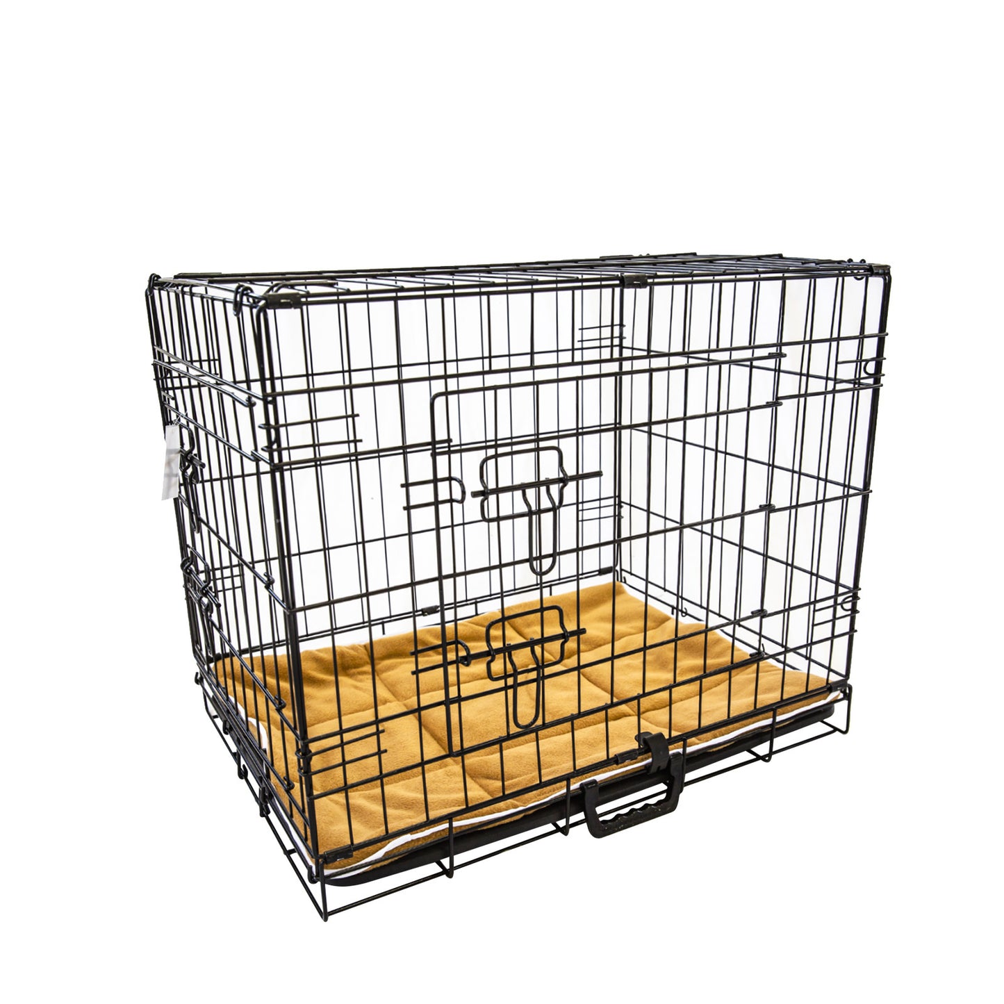 Wire Dog Cage Foldable Crate Kennel 24in with Tray + Cushion Mat Combo Pet Care > Dog Supplies > Dog Playpens & Gates Woofy and Whiskers