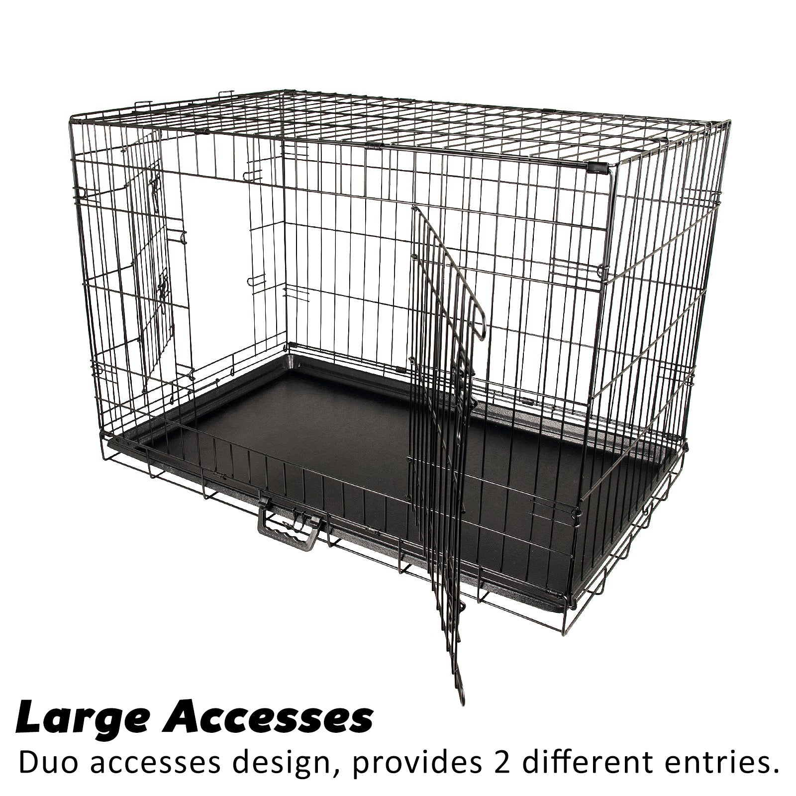 Wire Dog Cage Foldable Crate Kennel 36in withTray + Cushion Mat Combo Pet Care > Dog Supplies > Dog Playpens & Gates Woofy and Whiskers