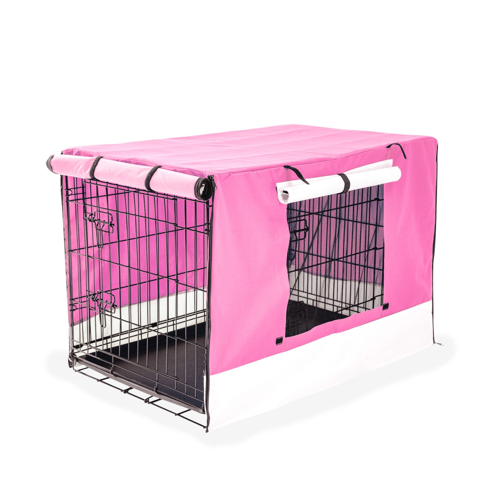 Wire Dog Cage Foldable Crate Kennel 30in with Tray + PINK Cover Combo Pet Care > Dog Supplies > Dog Playpens & Gates Woofy and Whiskers