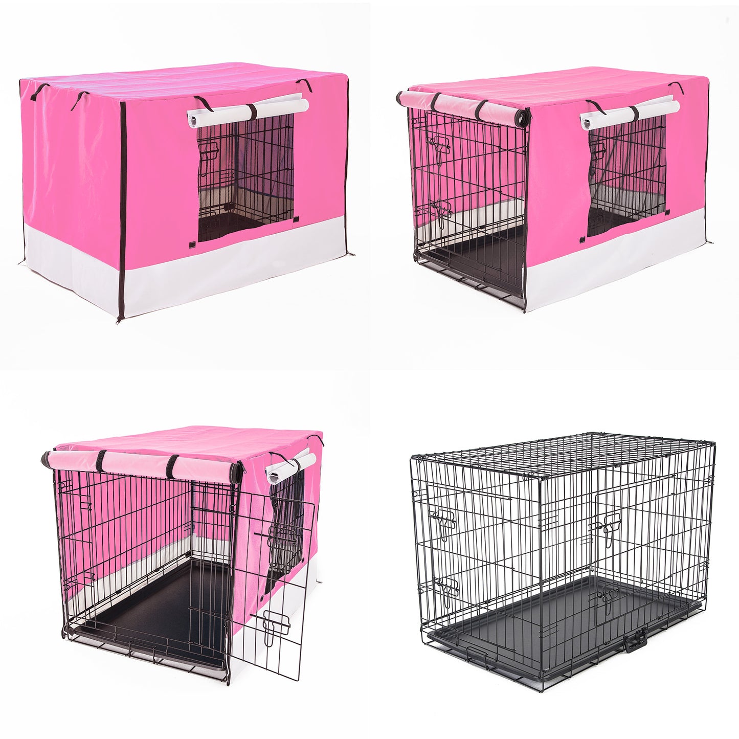 Wire Dog Cage Foldable Crate Kennel 30in with Tray + PINK Cover Combo Pet Care > Dog Supplies > Dog Playpens & Gates Woofy and Whiskers