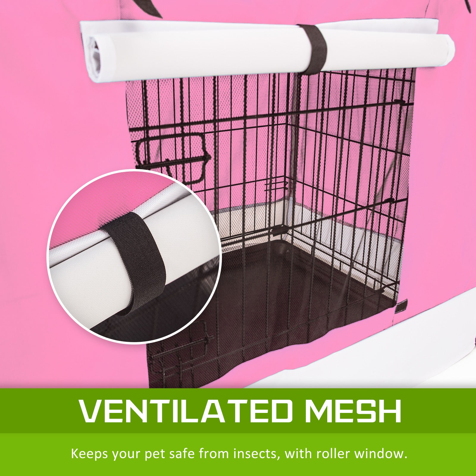 Wire Dog Cage Foldable Crate Kennel 30in with Tray + PINK Cover Combo Pet Care > Dog Supplies > Dog Playpens & Gates Woofy and Whiskers
