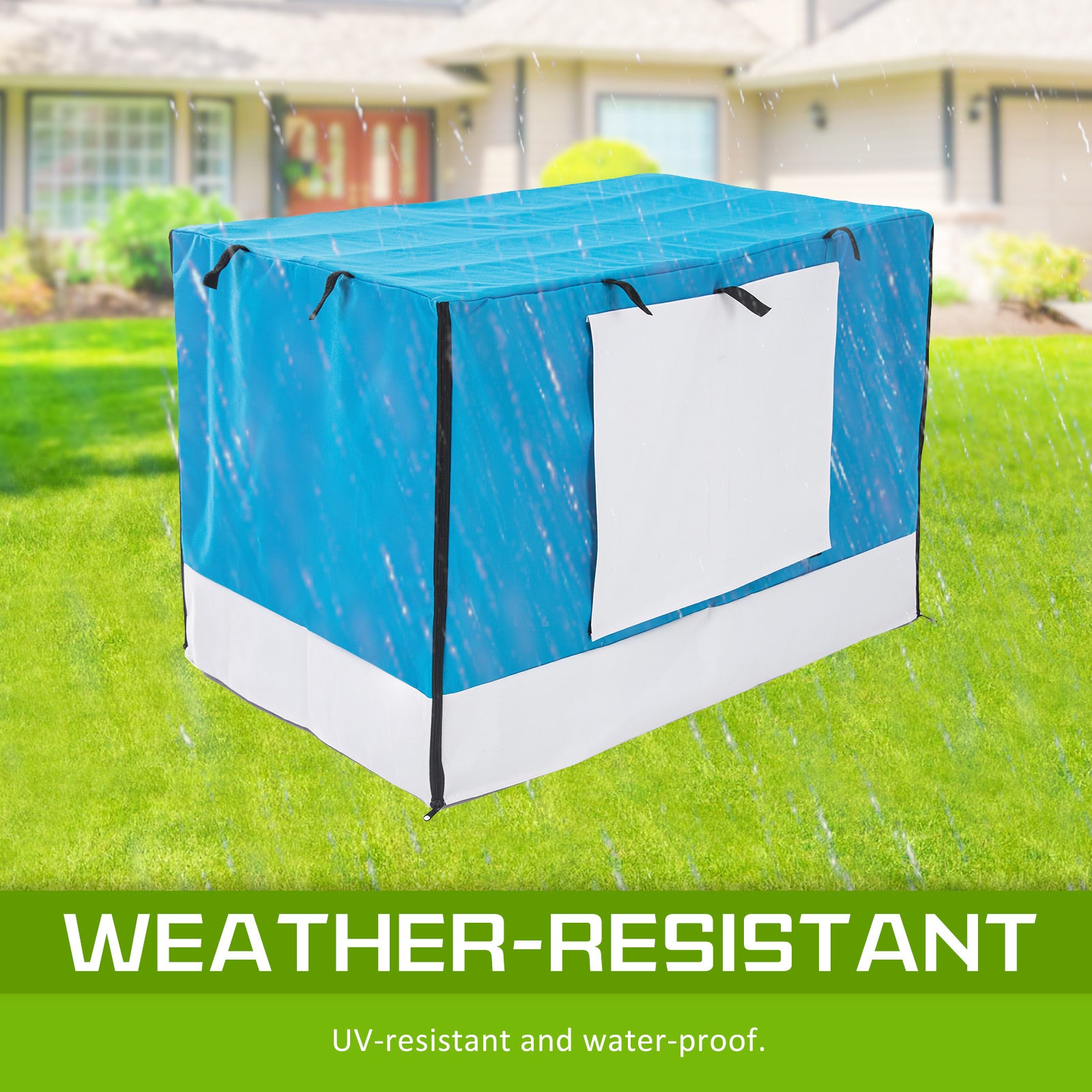 Wire Dog Cage Foldable Crate Kennel 36in with Tray + BLUE Cover Combo Pet Care > Dog Supplies > Dog Playpens & Gates Woofy and Whiskers