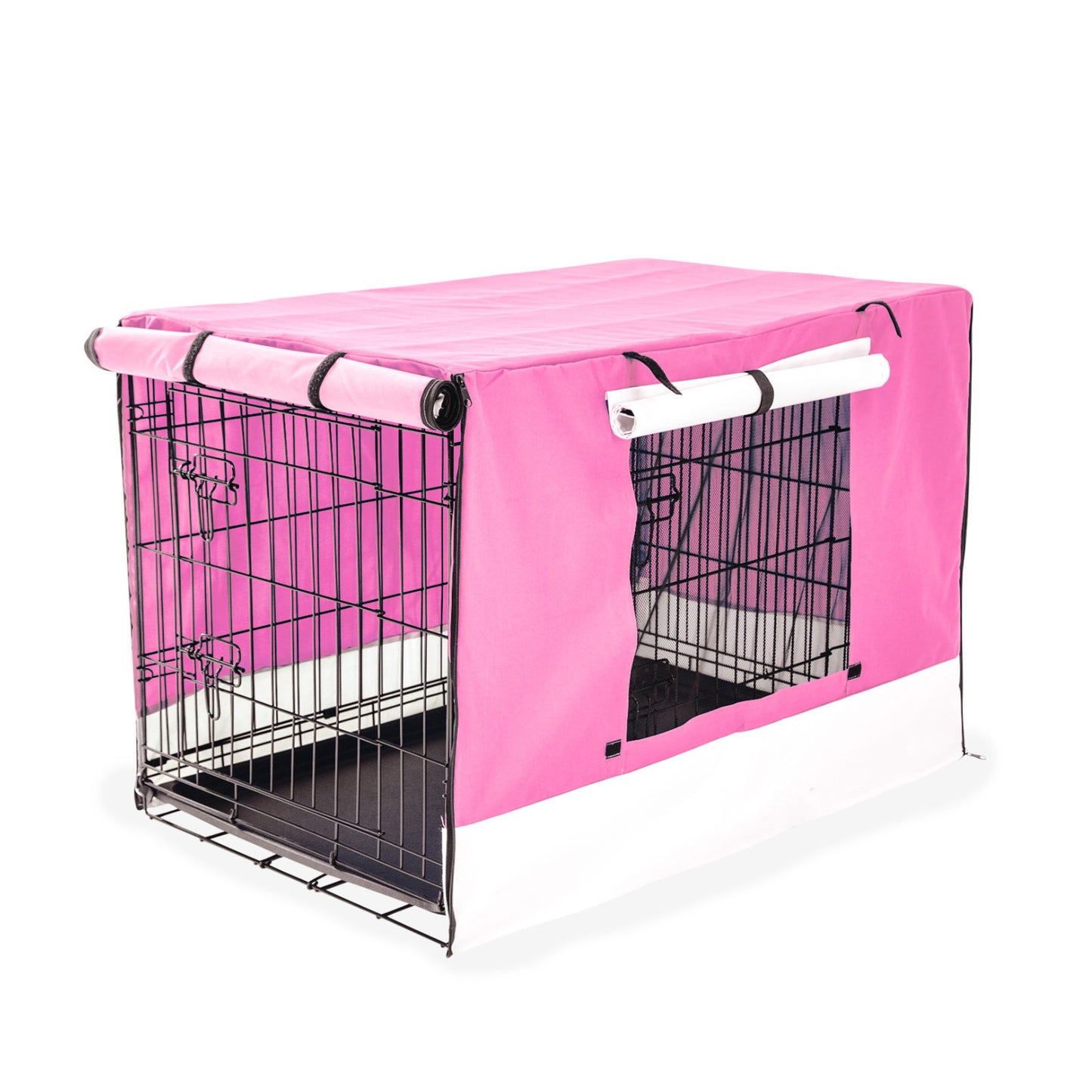 Wire Dog Cage Foldable Crate Kennel 36in with Tray + PINK Cover Combo Pet Care > Dog Supplies > Dog Playpens & Gates Woofy and Whiskers