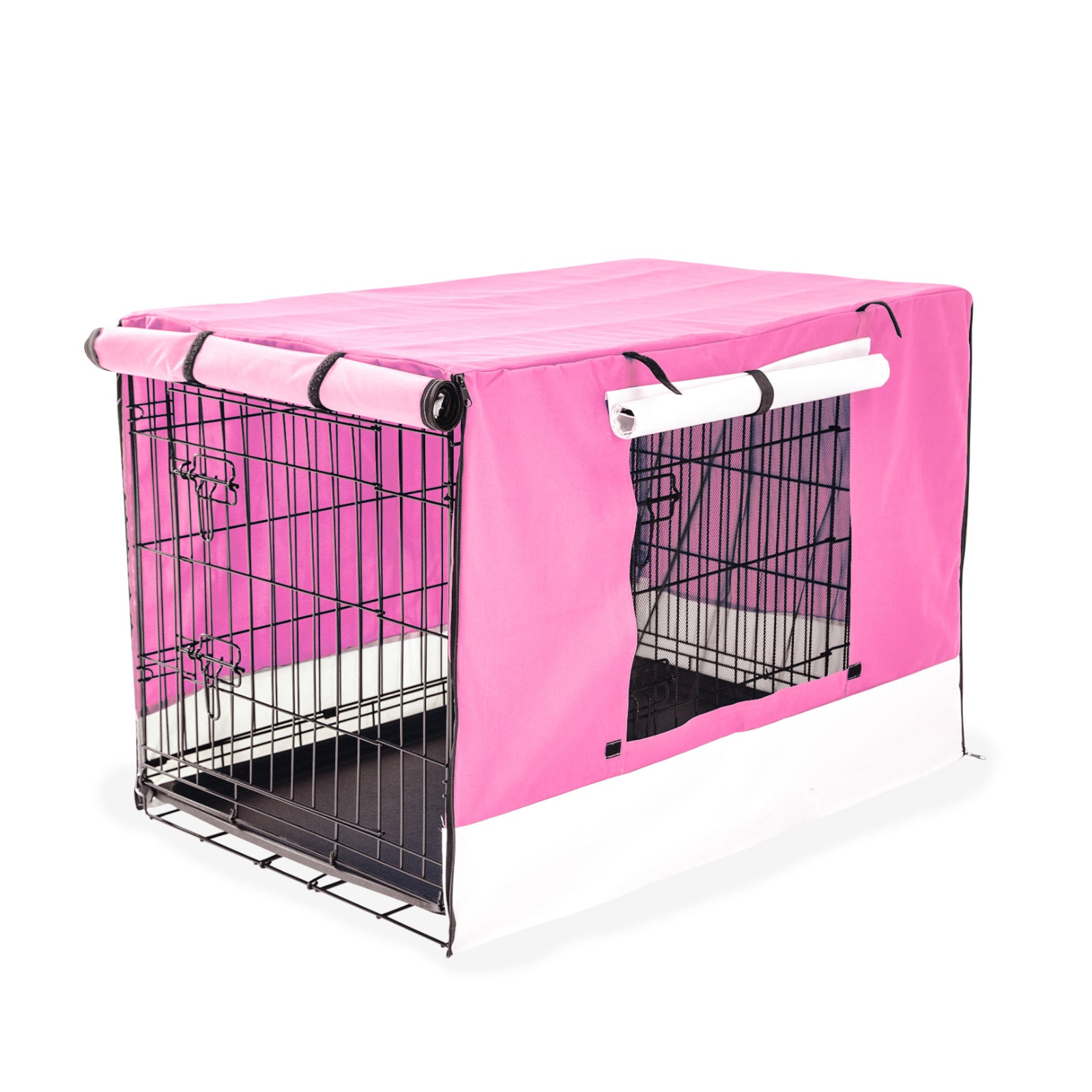 Wire Dog Cage Foldable Crate Kennel 36in with Tray + PINK Cover Combo Pet Care > Dog Supplies > Dog Playpens & Gates Woofy and Whiskers