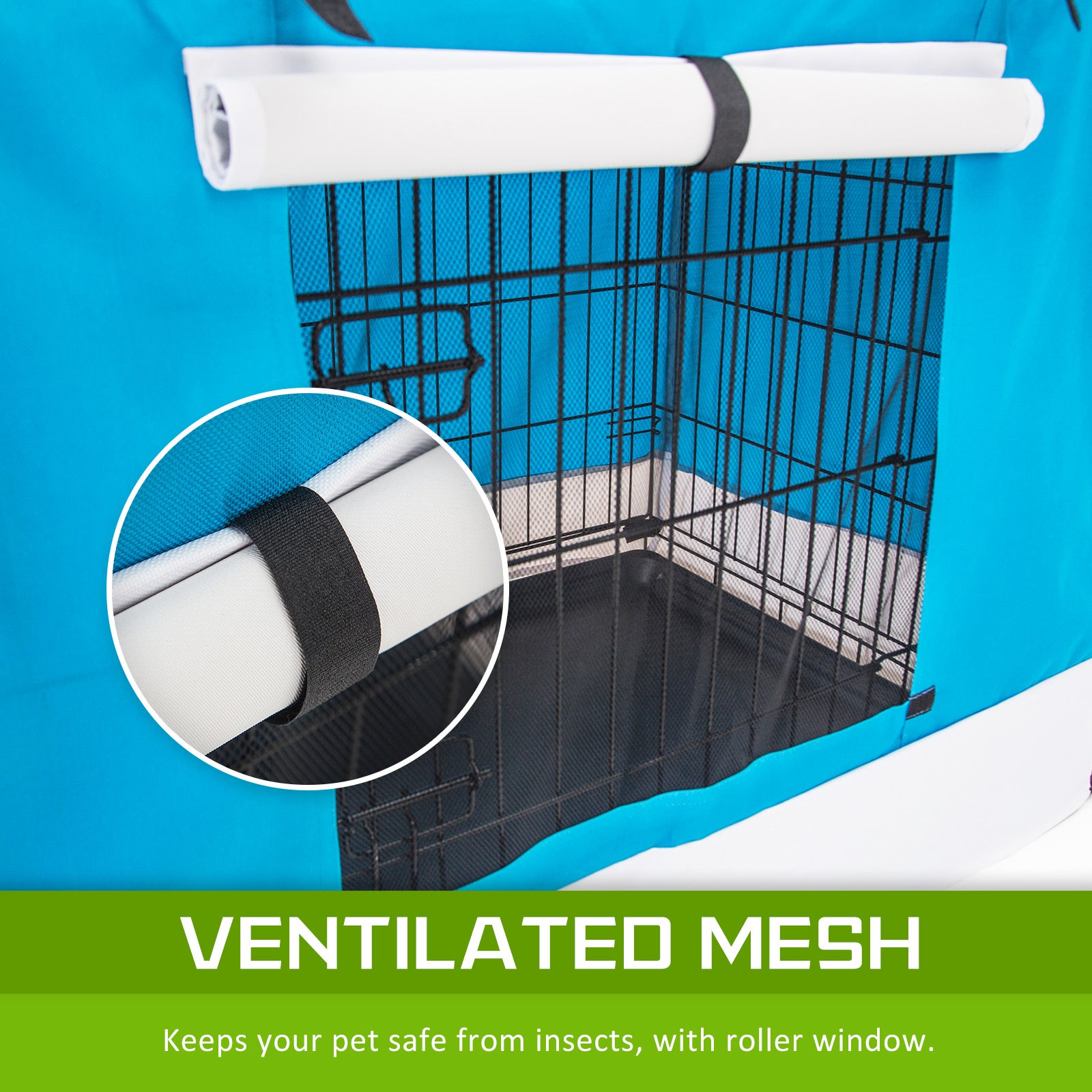 Wire Dog Cage Foldable Crate Kennel 42in with Tray + BLUE Cover Combo Pet Care > Dog Supplies > Dog Playpens & Gates Woofy and Whiskers