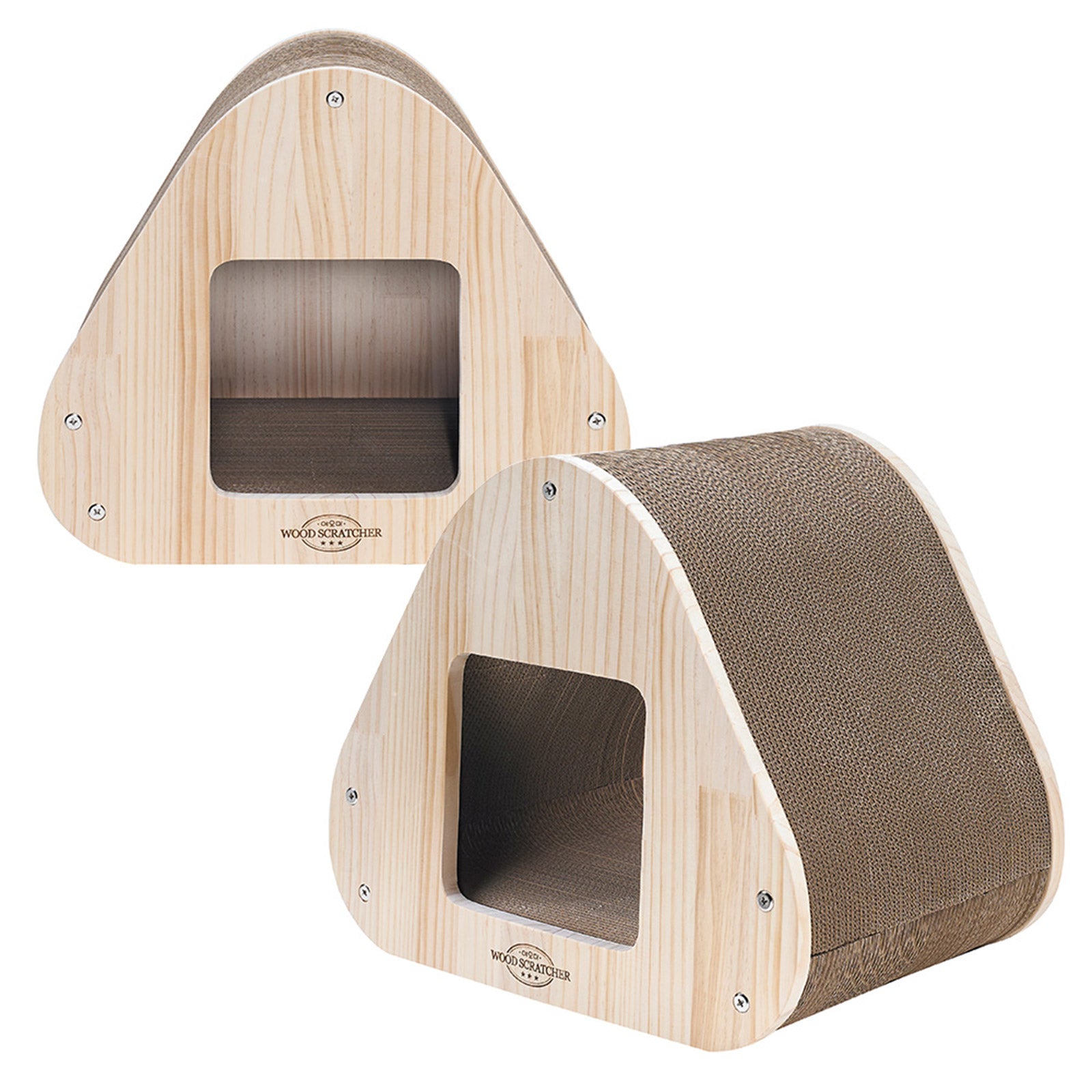 Yaomi Wood Triangle Cat Scratcher Sofa Pet Bed Pet Care > Cat Supplies > Cat Scratchers Yaomi