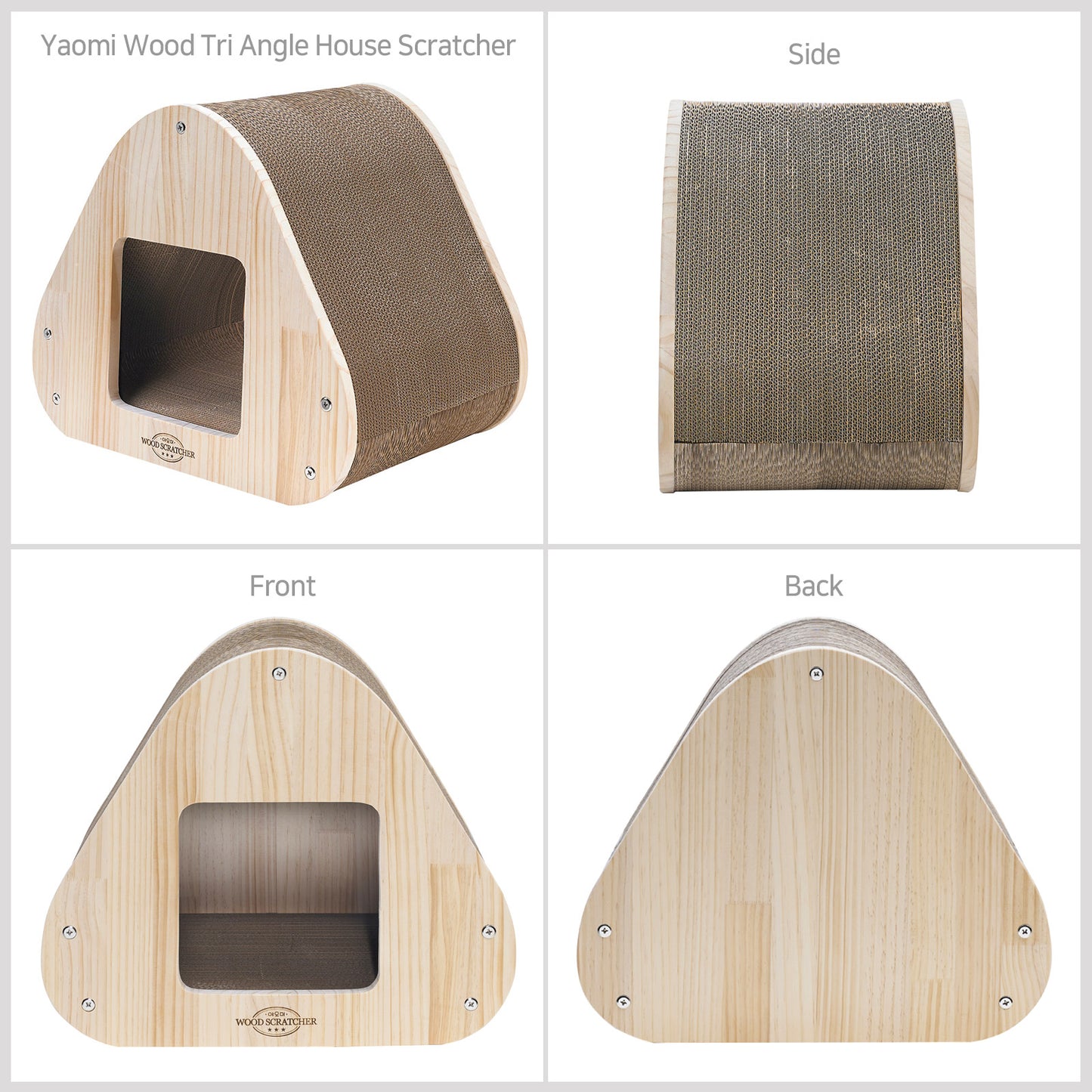 Yaomi Wood Triangle Cat Scratcher Sofa Pet Bed Pet Care > Cat Supplies > Cat Scratchers Yaomi