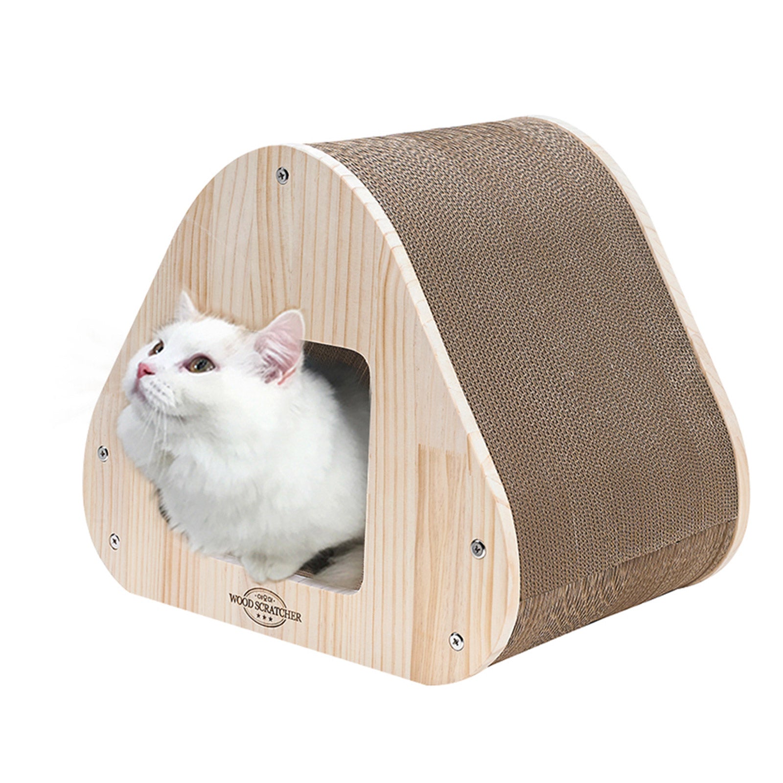 Yaomi Wood Triangle Cat Scratcher Sofa Pet Bed Pet Care > Cat Supplies > Cat Scratchers Yaomi