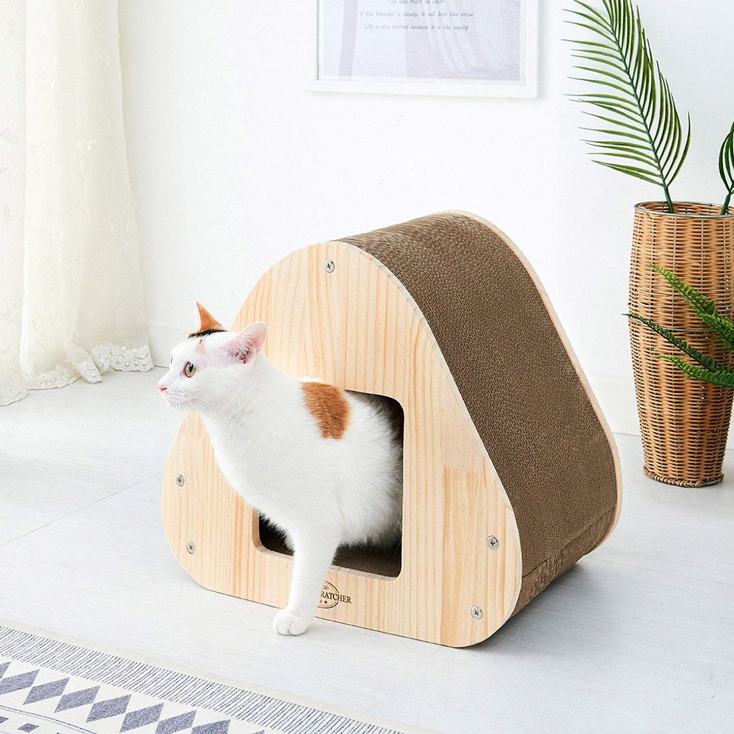 Yaomi Wood Triangle Cat Scratcher Sofa Pet Bed Pet Care > Cat Supplies > Cat Scratchers Yaomi