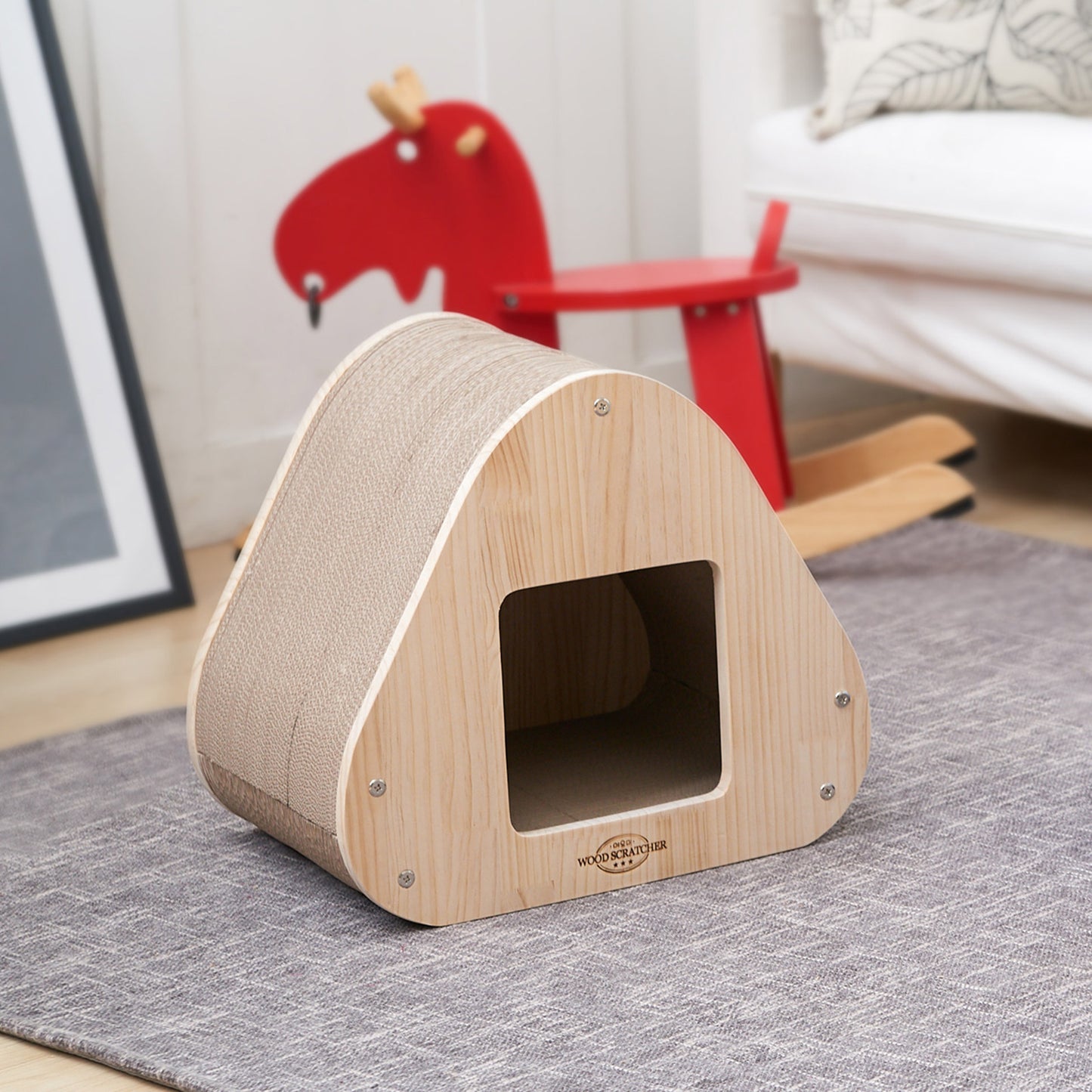 Yaomi Wood Triangle Cat Scratcher Sofa Pet Bed Pet Care > Cat Supplies > Cat Scratchers Yaomi