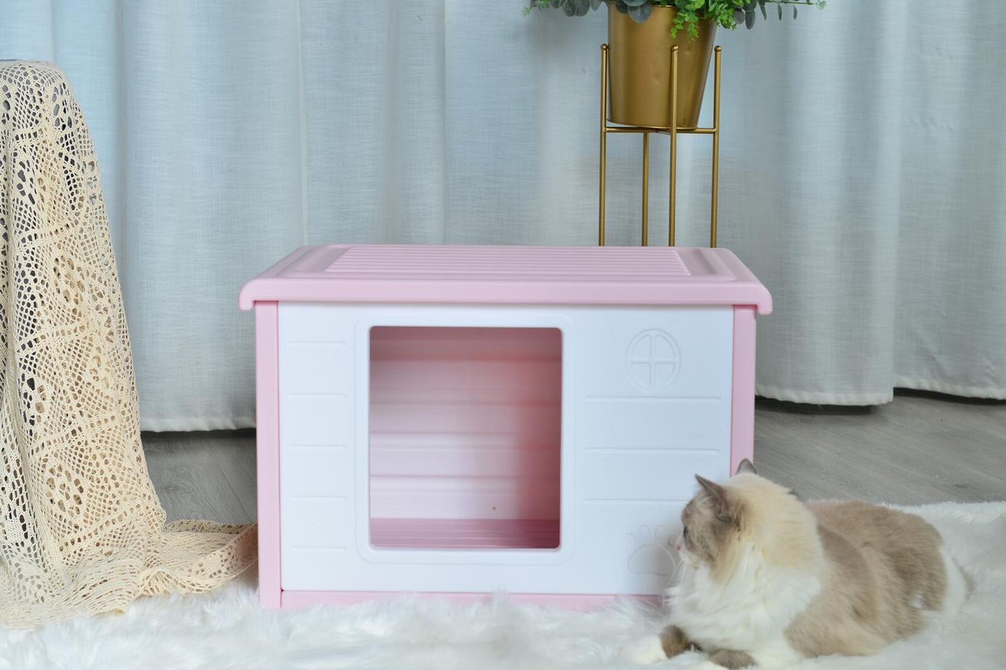 YES4PETS Small Plastic Pet Dog Puppy Cat House Kennel Pink Pet Care > Dog Supplies > Dog Playpens & Gates Woofy and Whiskers