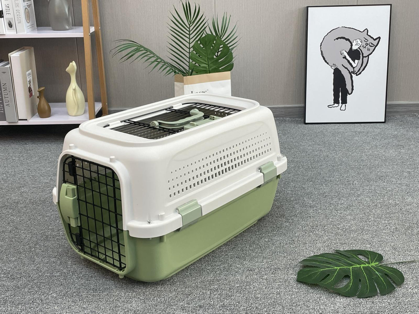 YES4PETS Small Dog Cat Rabbit Crate Pet Kitten Carrier Parrot Cage Green Pet Care > Dog Supplies > Dog Carriers & Crates Woofy and Whiskers