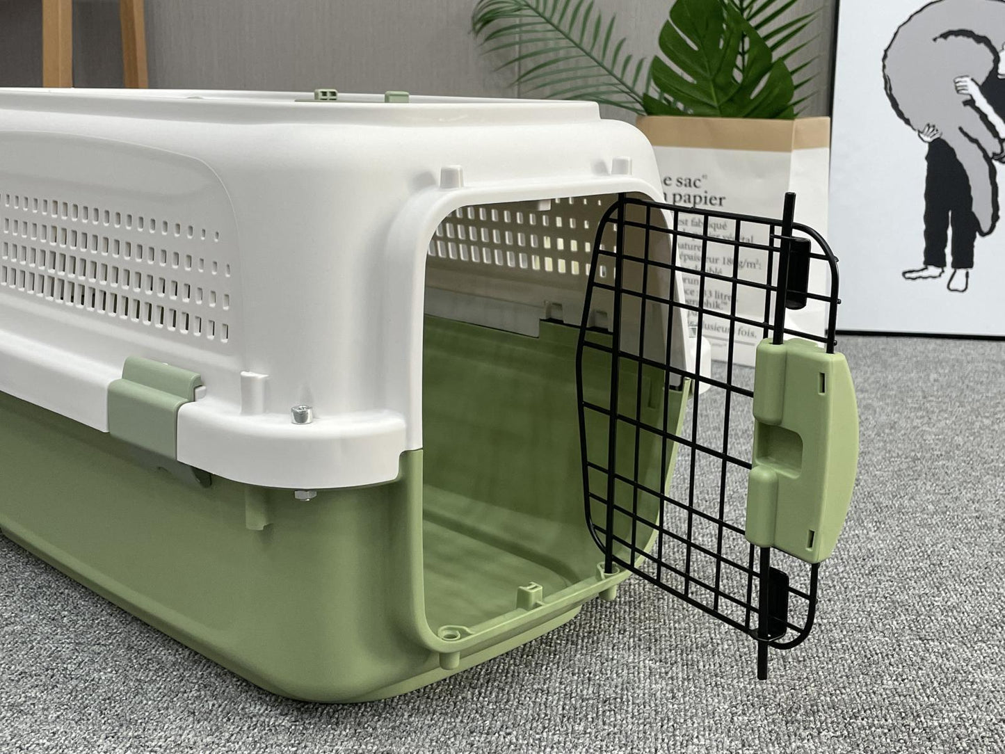 YES4PETS Medium Dog Cat Rabbit Crate Pet Kitten Carrier Parrot Cage Green Pet Care > Dog Supplies > Dog Carriers & Crates Woofy and Whiskers