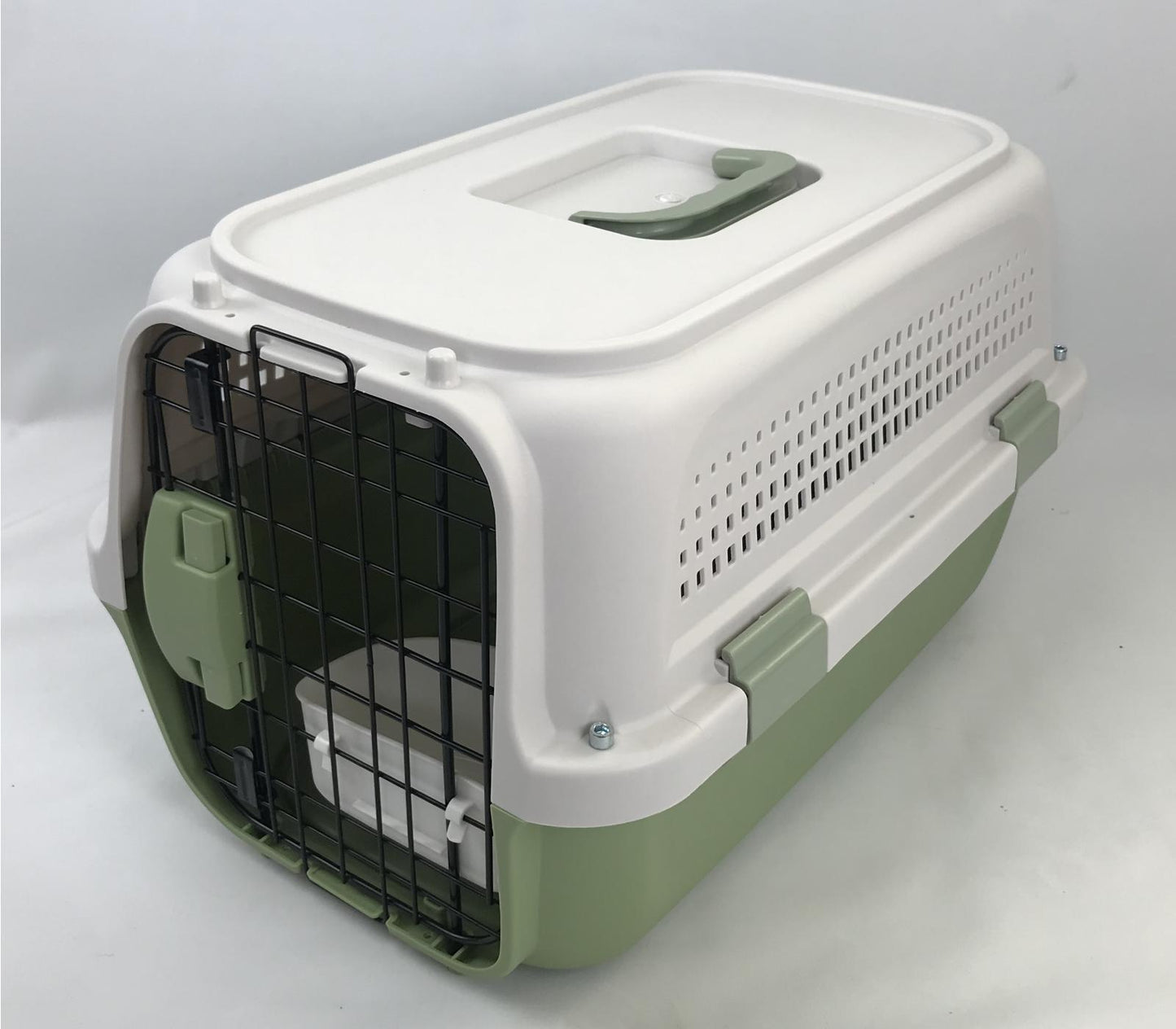 YES4PETS Medium Dog Cat Rabbit Crate Pet Kitten Carrier Parrot Cage Grey Green Pet Care > Dog Supplies > Dog Carriers & Crates Woofy and Whiskers