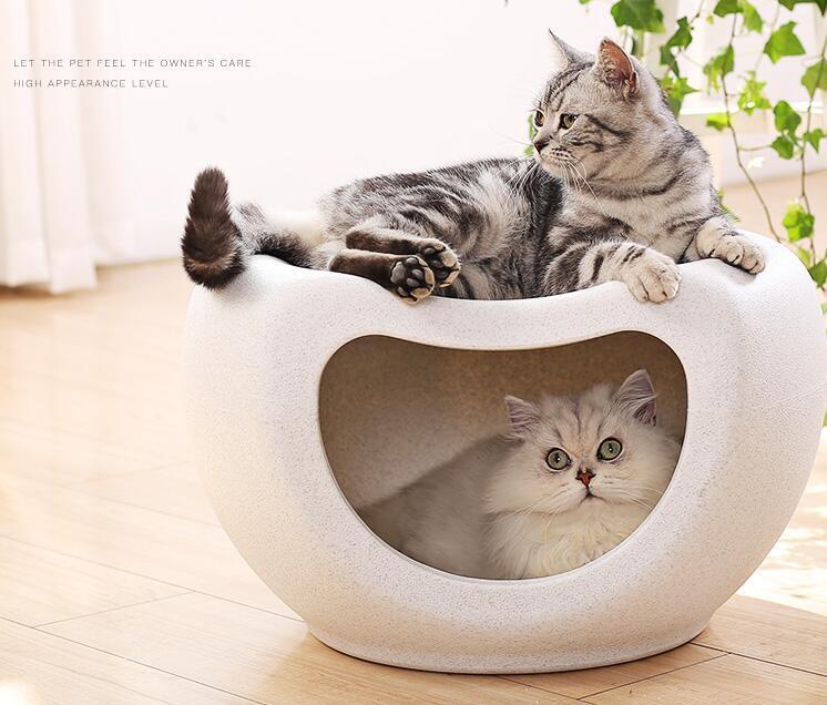YES4PETS Cat Kitten Bed Cave Small Dog House Kennel Plastic Pet Pod Bedding Igloo White Pet Care > Cat Supplies > Cat Furniture YES4PETS