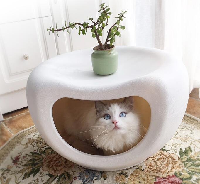 YES4PETS Cat Kitten Bed Cave Small Dog House Kennel Plastic Pet Pod Bedding Igloo White Pet Care > Cat Supplies > Cat Furniture YES4PETS