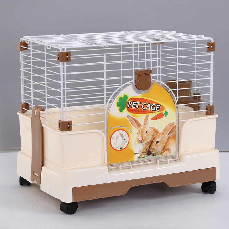YES4PETS Small Brown Pet Rabbit Cage Guinea Pig Crate Kennel With Potty Tray And Wheel Pet Care > Coops & Hutches > Small Animal Habitats & Cages Woofy and Whiskers