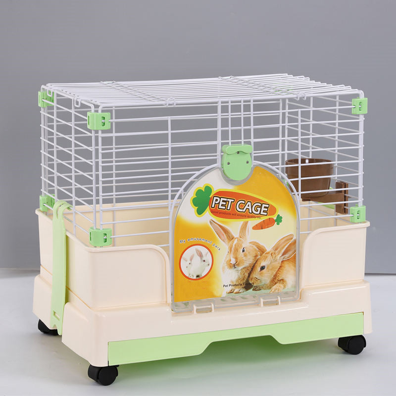 YES4PETS Small Green Pet Rabbit Cage Guinea Pig Crate Kennel With Potty Tray And Wheel Pet Care > Coops & Hutches > Small Animal Habitats & Cages Woofy and Whiskers