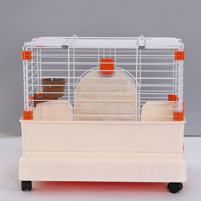 YES4PETS Small Orange Pet Rabbit Cage Guinea Pig Crate Kennel With Potty Tray And Wheel Pet Care > Coops & Hutches > Small Animal Habitats & Cages Woofy and Whiskers