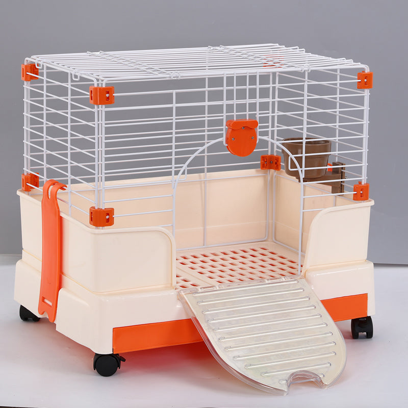 YES4PETS Small Orange Pet Rabbit Cage Guinea Pig Crate Kennel With Potty Tray And Wheel Pet Care > Coops & Hutches > Small Animal Habitats & Cages Woofy and Whiskers