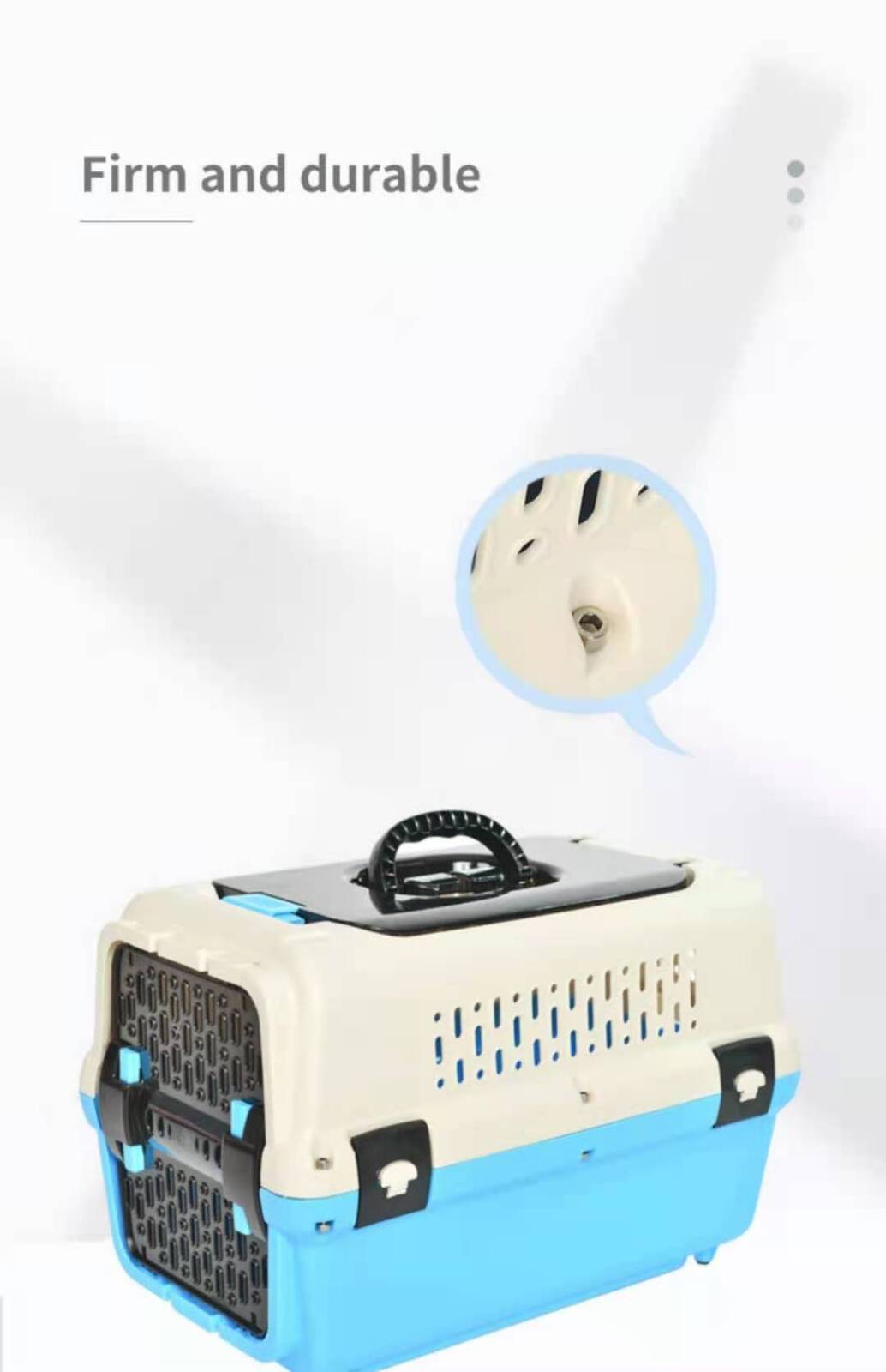 YES4PETS Medium Dog Cat Crate Pet Rabbit Carrier Travel Cage With Tray & Window Blue Pet Care > Dog Supplies > Dog Carriers & Crates Woofy and Whiskers
