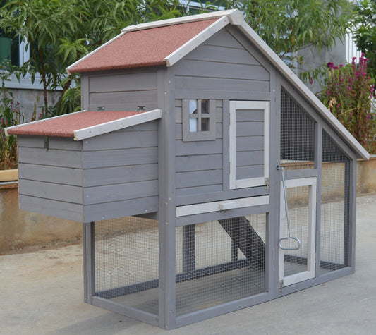 YES4PETS Grey Large Chicken Coop Rabbit Hutch Ferret Guinea Pig Cage Hen Chook Cat Kitten House Pet Care > Coops & Hutches > Small Animal Habitats & Cages YES4PETS