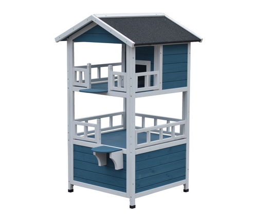 YES4PETS Double Story Cat Shelter Condo with Escape Door Rainproof Kitty House Pet Care > Cat Supplies > Cat Furniture Woofy and Whiskers