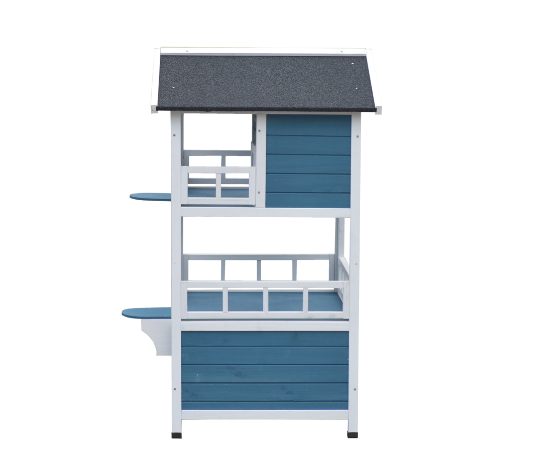YES4PETS Double Story Cat Shelter Condo with Escape Door Rainproof Kitty House Pet Care > Cat Supplies > Cat Furniture Woofy and Whiskers
