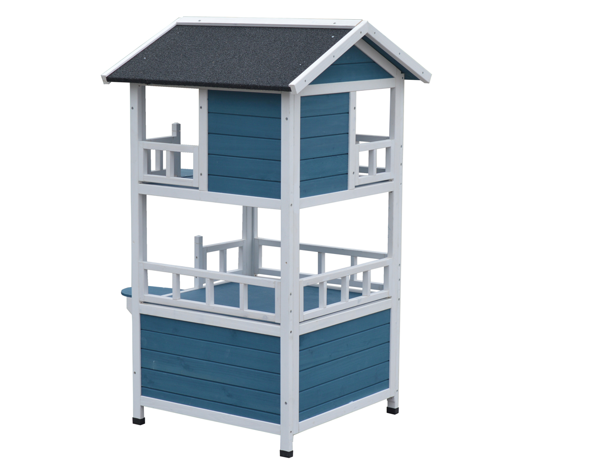 YES4PETS Double Story Cat Shelter Condo with Escape Door Rainproof Kitty House Pet Care > Cat Supplies > Cat Furniture Woofy and Whiskers