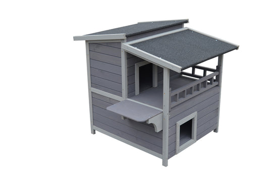 YES4PETS 2 Story Cat Shelter Condo with Escape Door Rainproof Kitty House Pet Care > Cat Supplies > Cat Furniture Woofy and Whiskers