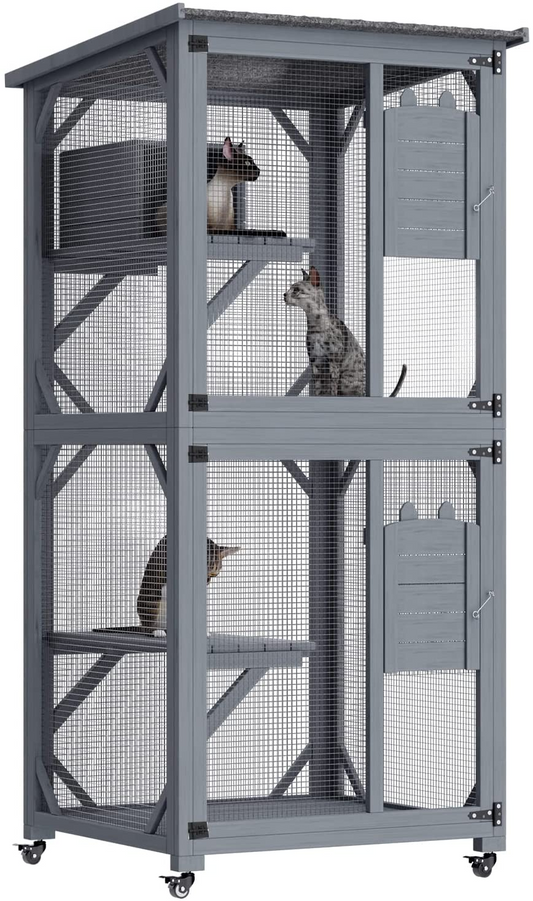 YES4PETS Pet Cat Bird Shelter Condo with Escape Door Wooden Kitten Cage House Pet Care > Cat Supplies > Cat Furniture Woofy and Whiskers
