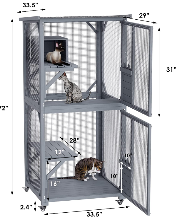 YES4PETS Pet Cat Bird Shelter Condo with Escape Door Wooden Kitten Cage House Pet Care > Cat Supplies > Cat Furniture Woofy and Whiskers