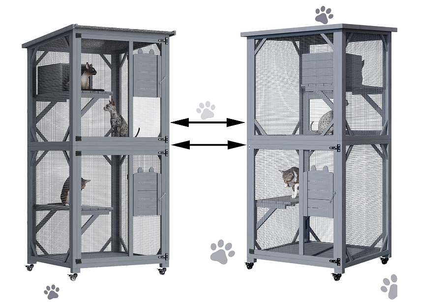 YES4PETS Pet Cat Bird Shelter Condo with Escape Door Wooden Kitten Cage House Pet Care > Cat Supplies > Cat Furniture Woofy and Whiskers