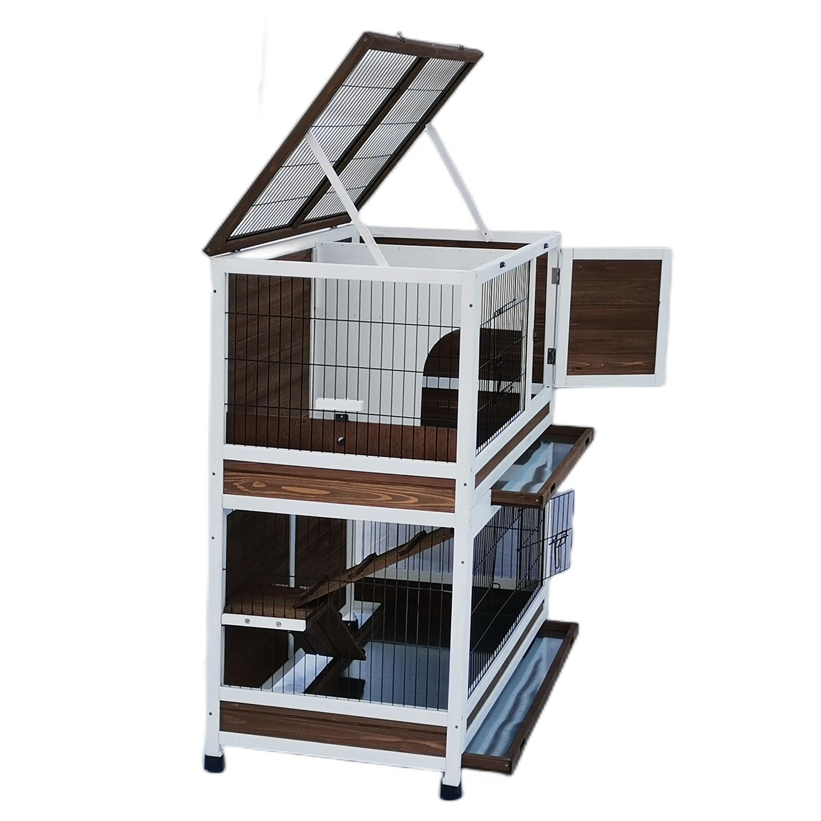 YES4PETS 118 cm XL Double Storey Rabbit Hutch Guinea Pig Cat Cage , Ferret cage Cat W Pull Out Tray Pet Care > Coops & Hutches > Small Animal Habitats & Cages YES4PETS